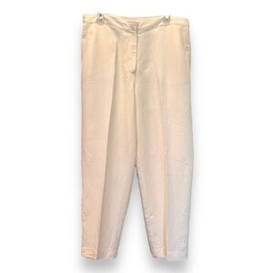 Ruby Rd Size 16 Linen/Rayon Lined Pants Pockets-Front Zipper-Side Elastic Waist